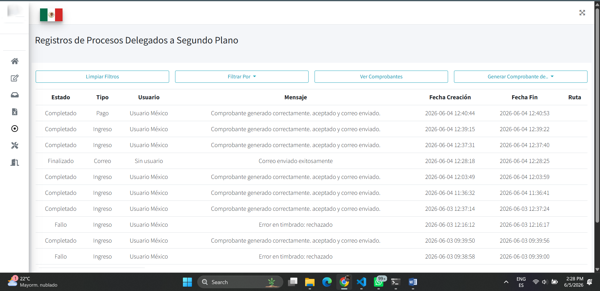 Sistema de auditoría